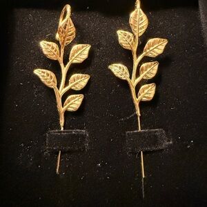 Golden Leaf Vine Earrings
